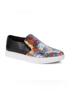 Robert Graham Happy Arts Skull Leather Slip On Sneakers 9.5 Artistic Grunge